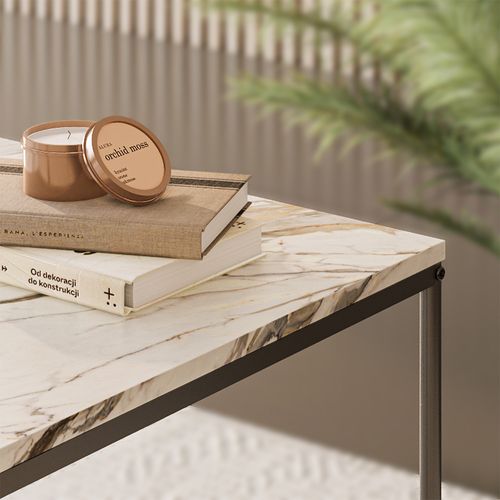 Set De Tables Basses Ramio 56411 Blanc/noir 60x60cm 2 Pièces