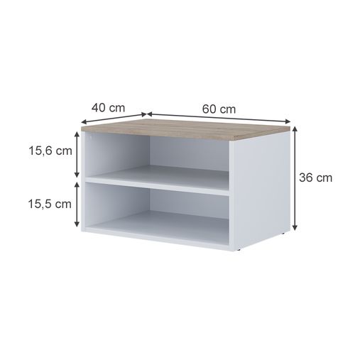 Commode Betti 56433 Blanc/sonoma 60x36cm Avec 2 Compartiments