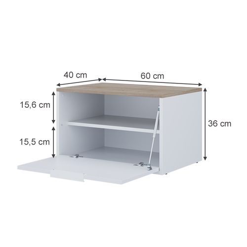 Commode Betti 56435 Blanc/sonoma 60x36cm Avec Portes