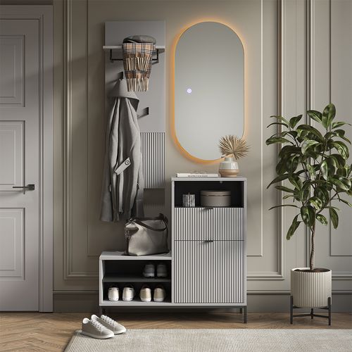 Portemanteau Mural Eliza 56446 Gris 43x120cm