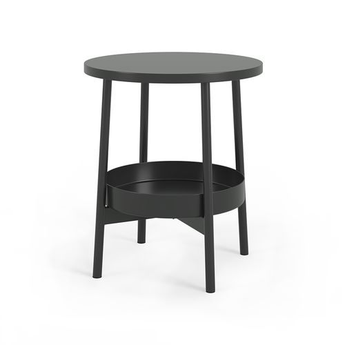 Table Basse Riono 56456 Noir 40x40cm Avec Espace De Stockage Supplémentaire