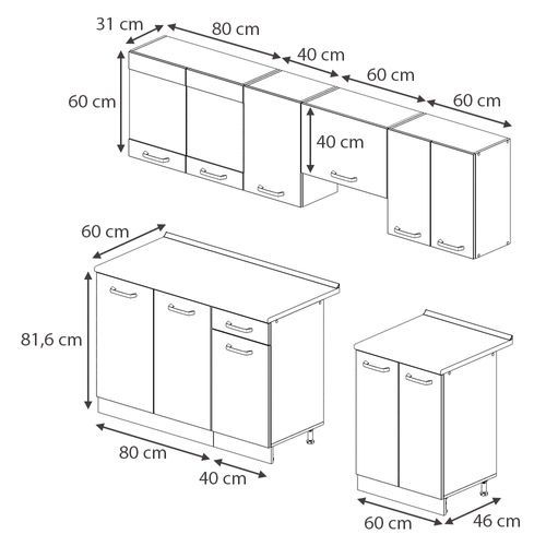 Ligne De Cuisine R-line 56480 Cachemire 240cm , Pt Anthracite