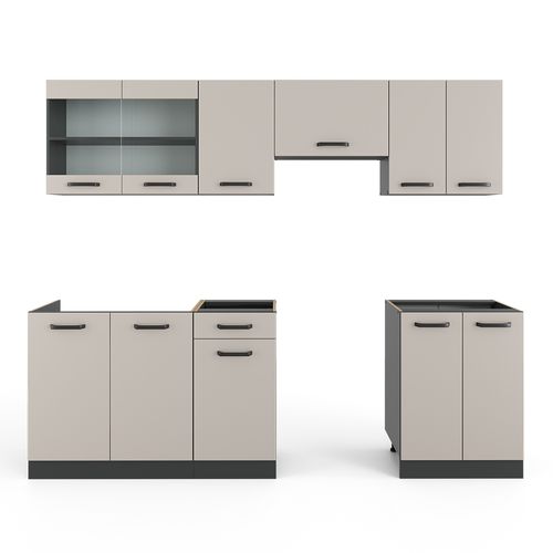 Ligne De Cuisine R-line 56480 Cachemire 240cm , Pt Anthracite