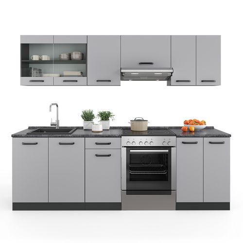 Ligne De Cuisine R-line 56482 Gris/anthracite 240cm , Pt Anthracite