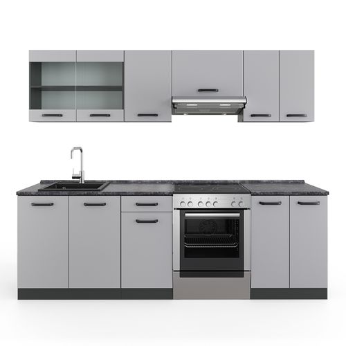 Ligne De Cuisine R-line 56482 Gris/anthracite 240cm , Pt Anthracite
