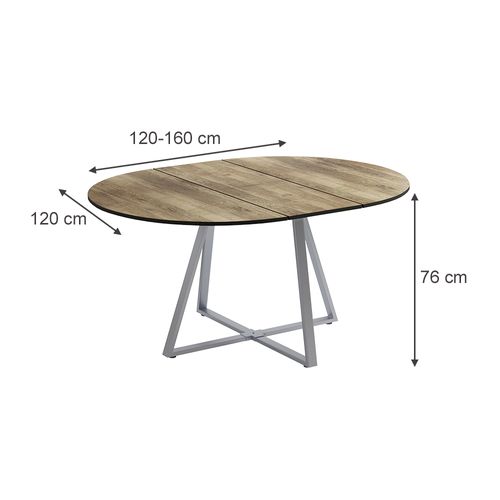 Table De Salle à Manger Loyd 56518 Chêne Rustique/gris 120x120cm Extensible