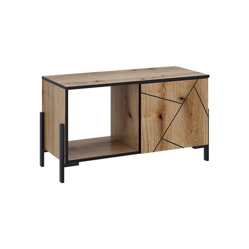 Table Basse Hatto 56522 Chêne 90x39.7cm Avec 1 Porte