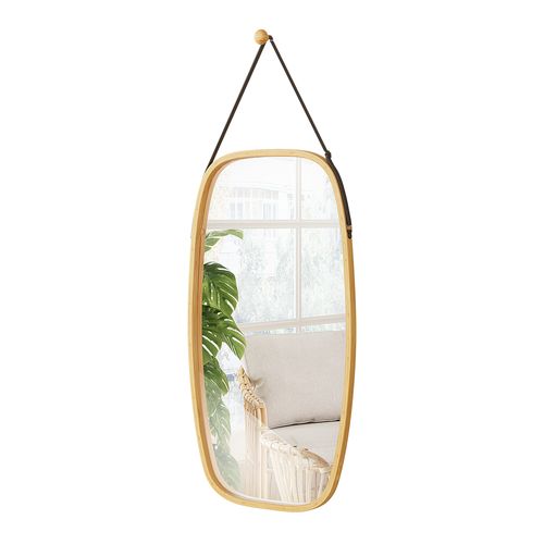Miroir Mural Mirno 56527 Bambou 44x1.5cm Avec Sangle Réglable