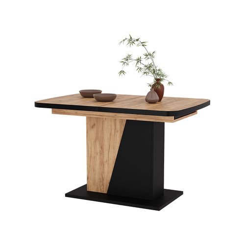 Table à Manger Extensible Fenaro, Chêne Noir/force De Lor, 120/160x80cm