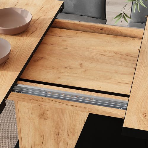 Table à Manger Extensible Fenaro, Chêne Noir/force De Lor, 120/160x80cm