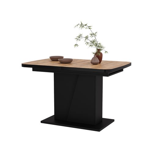 Table à Manger Extensible Fenaro, Chêne Noir/force De Lor, 120/160x80cm