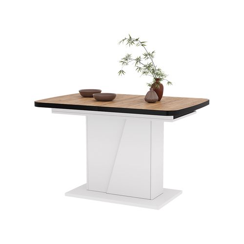 Table à Manger Extensible Fenaro, Chêne Noir/force De Lor, 120/160x80cm