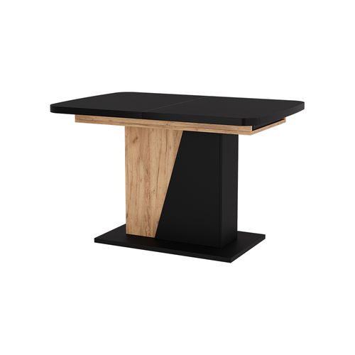 Table à Manger Extensible Fenaro, Chêne Doré/noir, 120/160x80cm