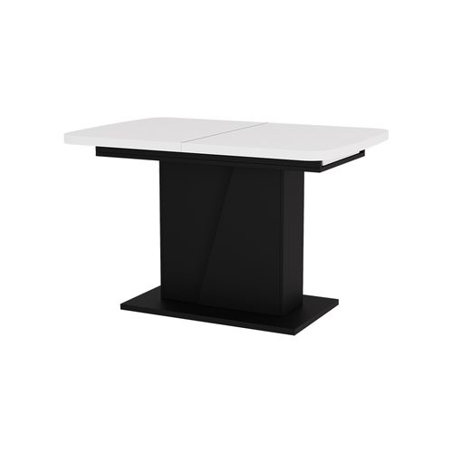 Table à Manger Extensible Fenaro, Blanc/noir, 120/160x80cm