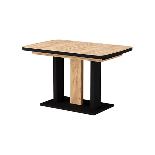 Table à Manger Extensible Fenaro, Chêne Noir/force De Lor, 120/160x80cm 2 Parties