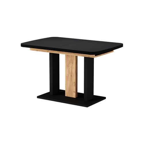 Table à Manger Extensible Fenaro, Noir, 120/160x80cm 2 Parties