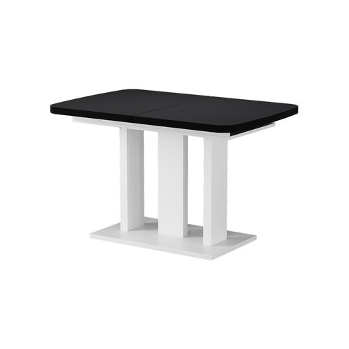 Table à Manger Extensible Fenaro, Noir/blanc, 120/160x80cm 2 Parties