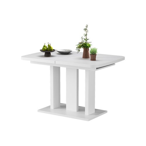 Table à Manger Extensible Fenaro, Blanc/blanc, 120/160x80cm 2 Parties