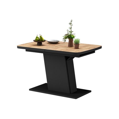 Table à Manger Extensible Fenaro, Chêne Noir/force De Lor, 120/160x80cm