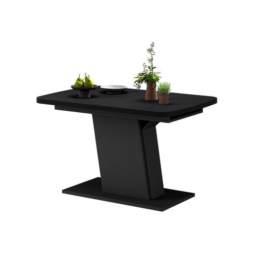 Table à Manger Extensible Fenaro, Noir, 120/160x80cm