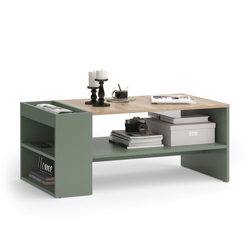 Table Basse Wido 56609 Vert 100x55cm Avec Des Étagères