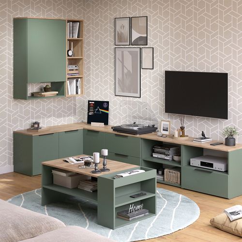 Meuble TV Wido 56612 Vert 60x50cm Avec Tiroir