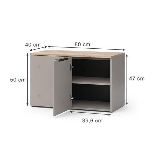 Commode Wido 56613 Grège 80x50cm Avec Porte