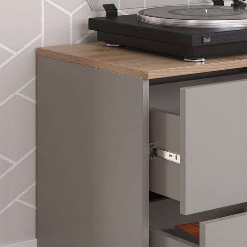 Commode Avec Tiroirs Wido 56614 Grège 60x50cm Avec 2 Tiroirs