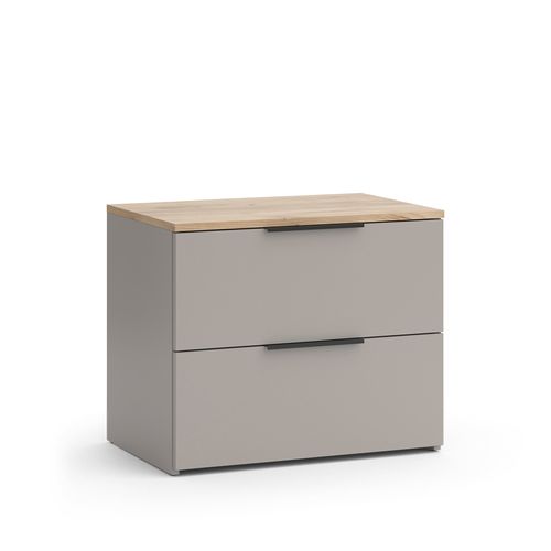 Commode Avec Tiroirs Wido 56614 Grège 60x50cm Avec 2 Tiroirs
