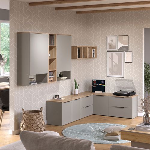 Commode Avec Tiroirs Wido 56614 Grège 60x50cm Avec 2 Tiroirs