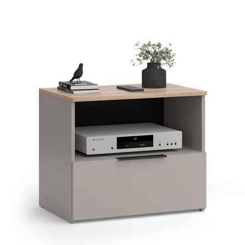 Meuble TV Wido 56617 Grège 60x50cm Avec Tiroir