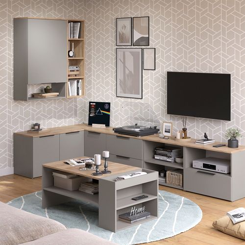 Meuble TV Wido 56617 Grège 60x50cm Avec Tiroir