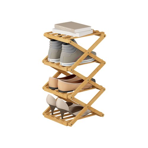 Armoire à Chaussures Ziggy 56626 Bambou 26x52cm Avec 4 Compartiments