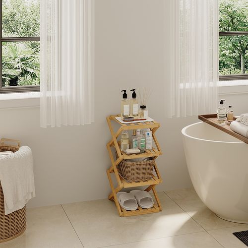 Armoire à Chaussures Ziggy 56626 Bambou 26x52cm Avec 4 Compartiments