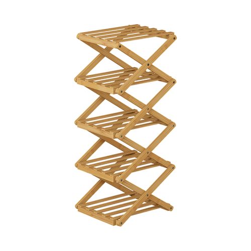 Armoire à Chaussures Ziggy 56627 Bambou 26x68.5cm Avec 5 Compartiments