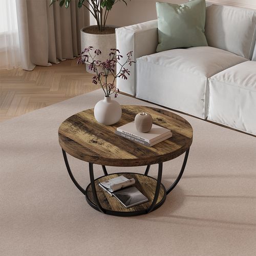 Table Basse Arvina 56649 Chêne Rustique 80x80cm