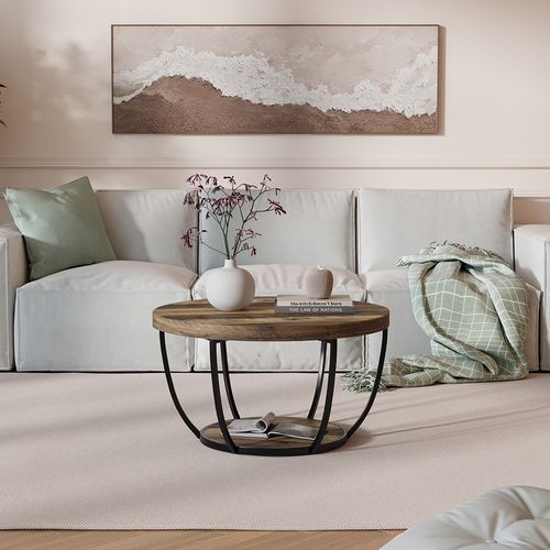 Table Basse Arvina 56649 Chêne Rustique 80x80cm