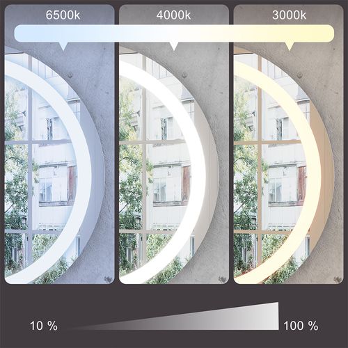 Coiffeuse Mirela 56651 Blanc 90cm Avec Miroir LED Et Tabouret