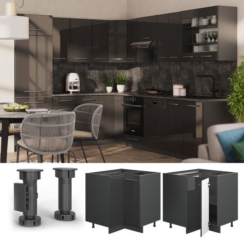 Meuble Dangle Fame-line 56666 Anthracite Haute Brillance 80.5cm Sans Pt