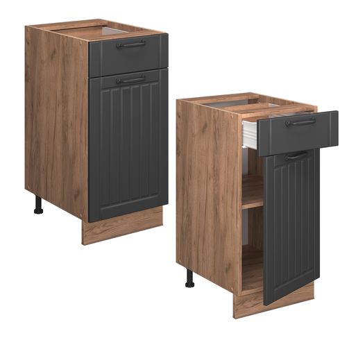 Meuble Cuisine Fame-line 56670 Gris Foncé 40cm Sans Pt