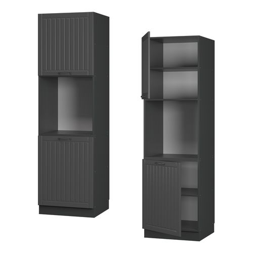 Meuble Pour Four Fame-line 56682 Gris Foncé 60cm Ouvert