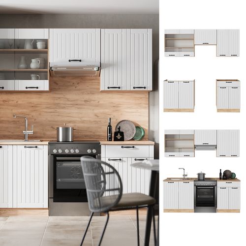 Cuisine Fame-line 56692 Blanc Campagne 200cm , Pt Anthracite