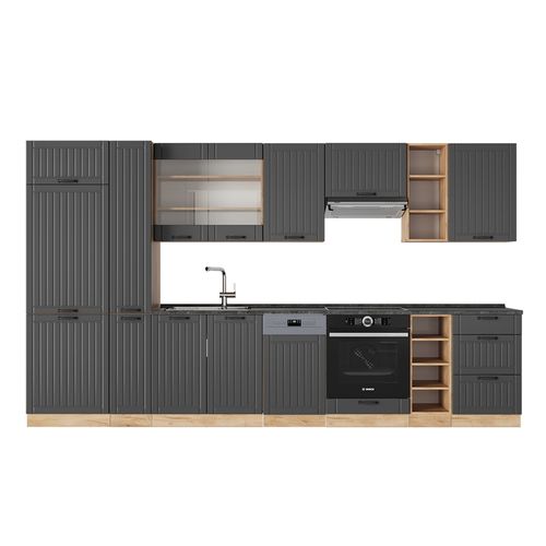 Cuisine Fame-line 56694 Gris Foncé 355cm Sans Pt