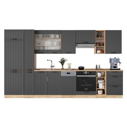Cuisine Fame-line 56694 Gris Foncé 355cm Sans Pt
