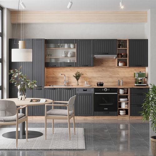 Cuisine Fame-line 56694 Gris Foncé 355cm Sans Pt