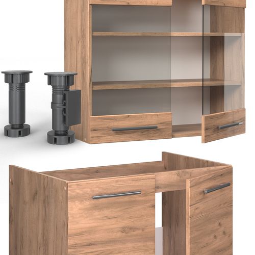 Cuisine Fame-line 56696 Chêne De Force Doré 240cm Sans Pt