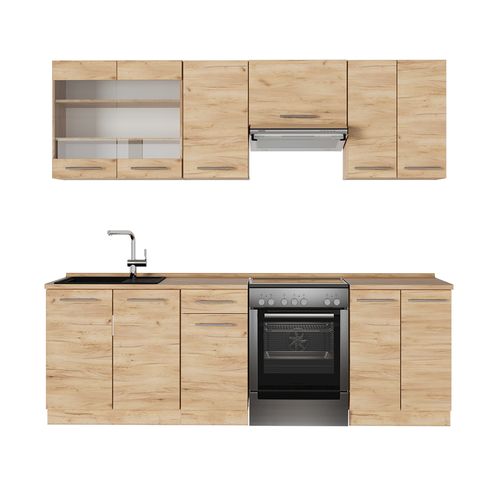 Cuisine Fame-line 56696 Chêne De Force Doré 240cm Sans Pt