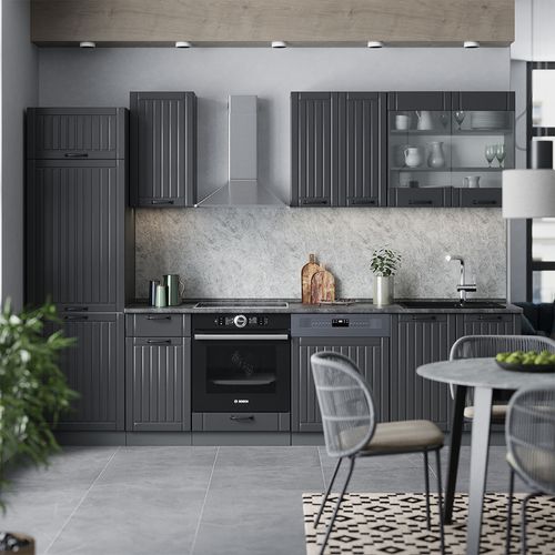 Cuisine Fame-line 56698 Gris Foncé 300cm Sans Pt