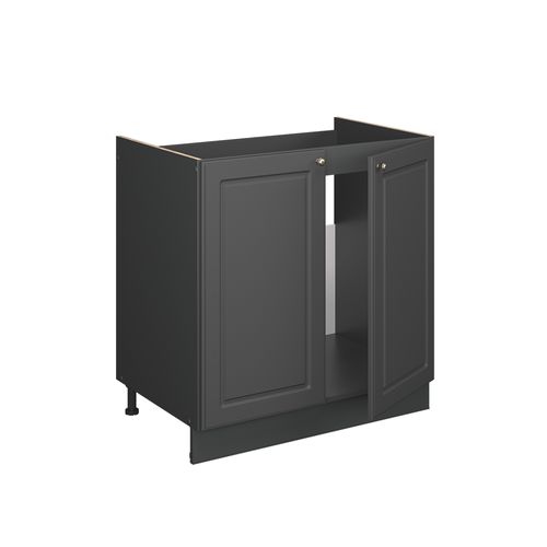 Meuble Bas Sous-évier Fame-line 56704 Anthrazit-gold Landhaus 80cm , Pt Chêne