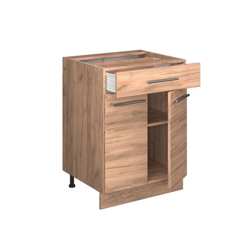 Meuble Cuisine Fame-line 56712 Chêne De Force Doré 60cm Avec Tiroir, Pt Chêne